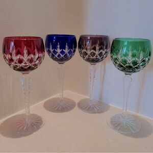 Bohemian Cut to clear crystal wine glasses